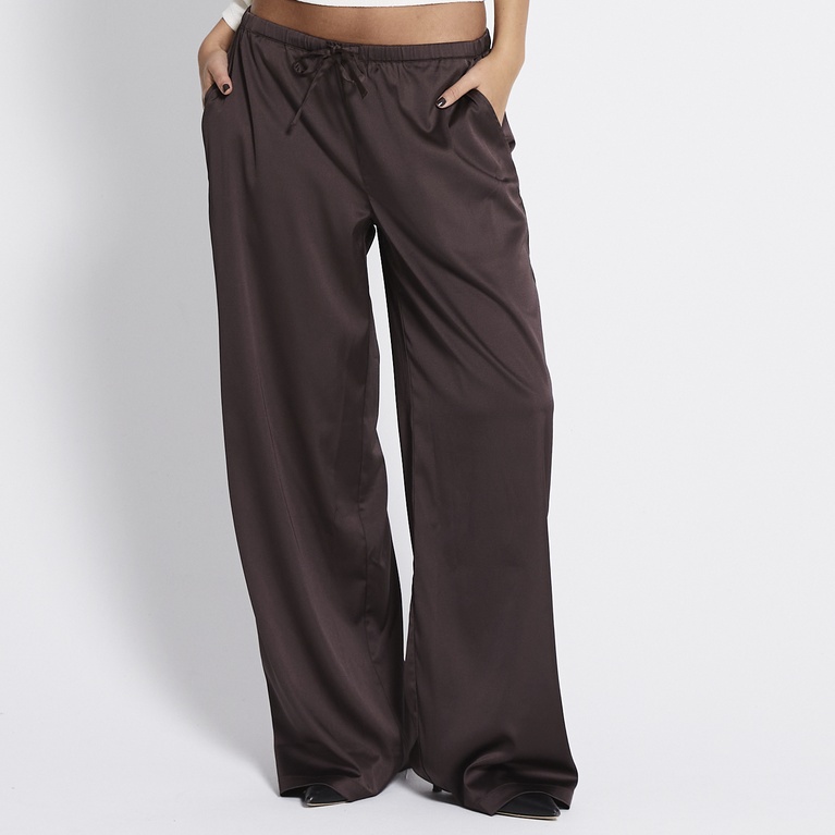 Satin pants "Ashley" Brown